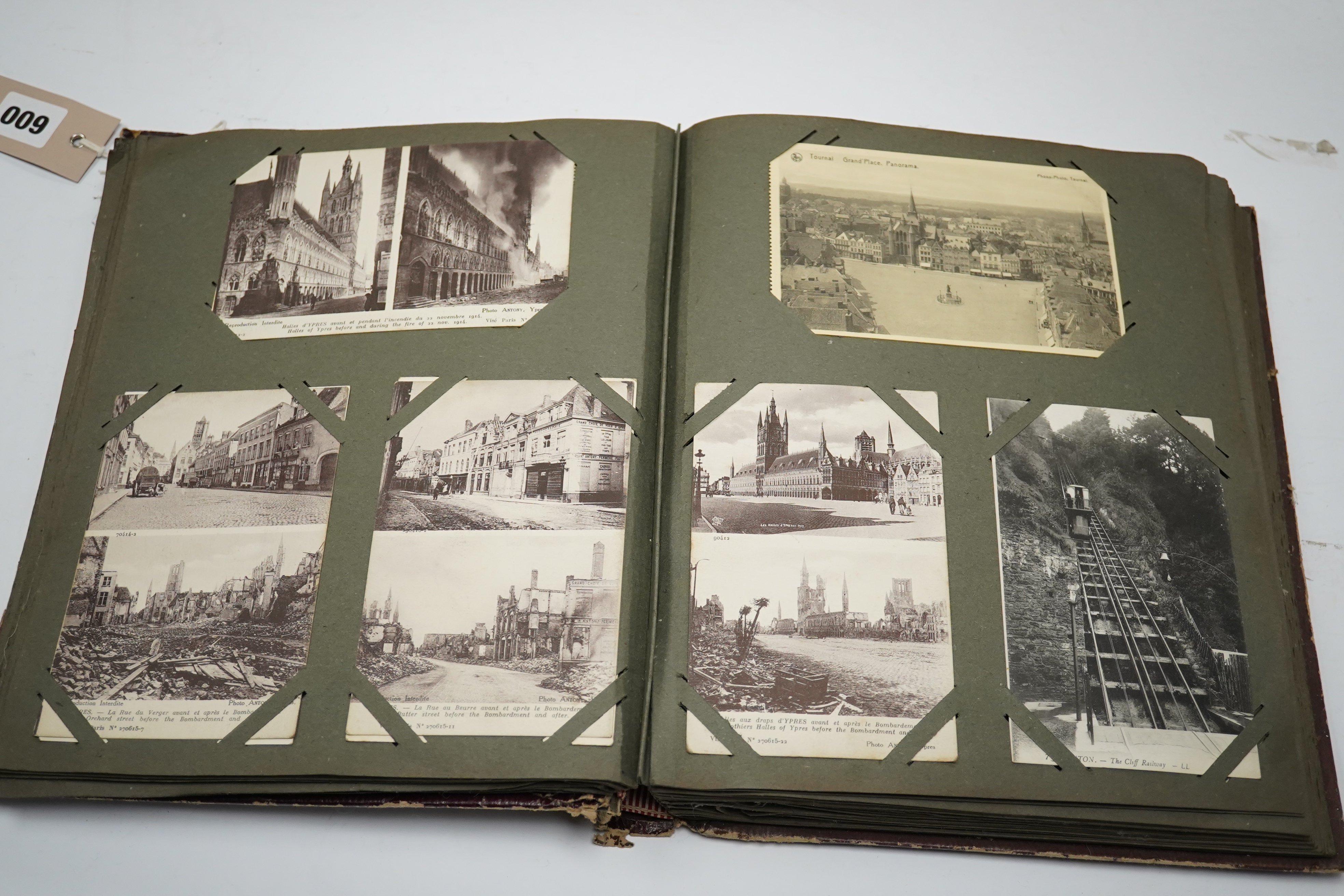 Two early 20th century topographical postcard albums. Condition - poor to fair to good